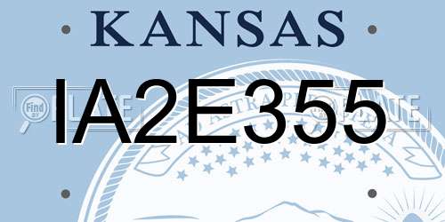 IA2E355 Kansas License Plate