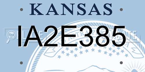 IA2E385 Kansas License Plate