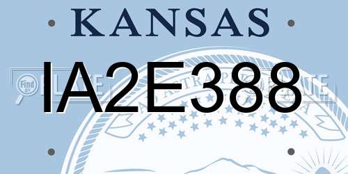 IA2E388 Kansas License Plate