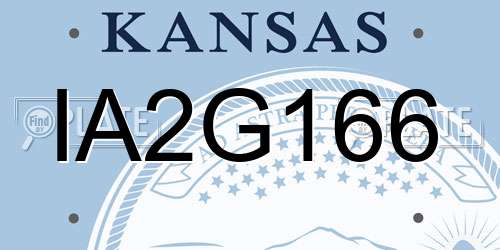IA2G166 Kansas License Plate