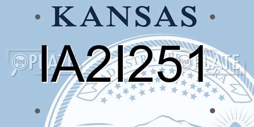 IA2I251 Kansas License Plate