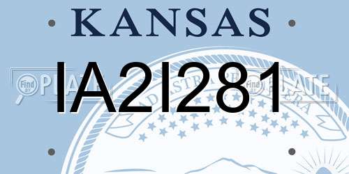 IA2I281 Kansas License Plate