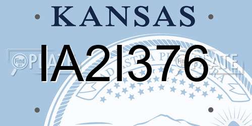 IA2I376 Kansas License Plate