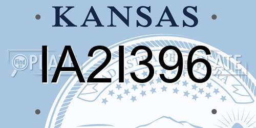 IA2I396 Kansas License Plate