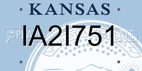 IA2I751 Kansas License Plate