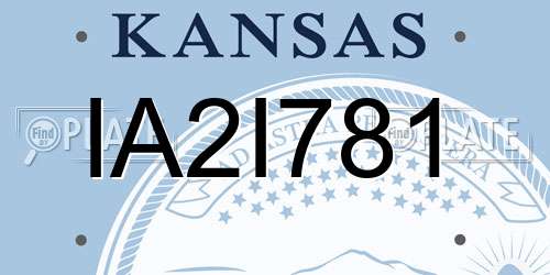 IA2I781 Kansas License Plate