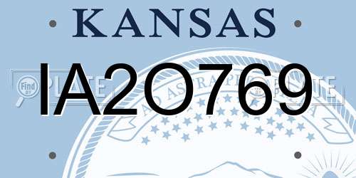 IA2O769 Kansas License Plate