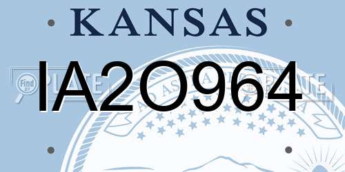 IA2O964 Kansas License Plate