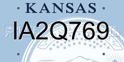 IA2Q769 Kansas License Plate