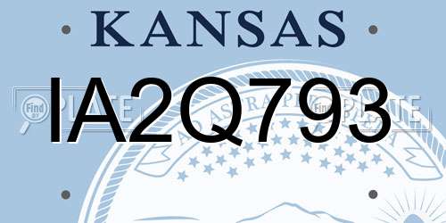 IA2Q793 Kansas License Plate