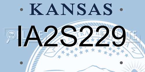 IA2S229 Kansas License Plate