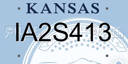 IA2S413 Kansas License Plate