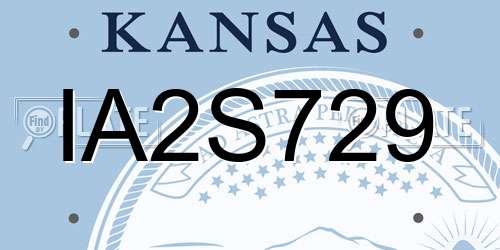 IA2S729 Kansas License Plate