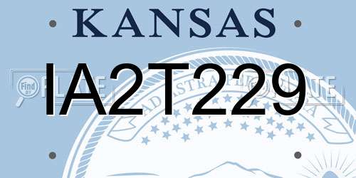 IA2T229 Kansas License Plate