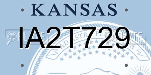 IA2T729 Kansas License Plate