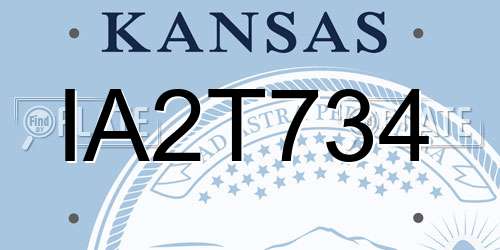 IA2T734 Kansas License Plate