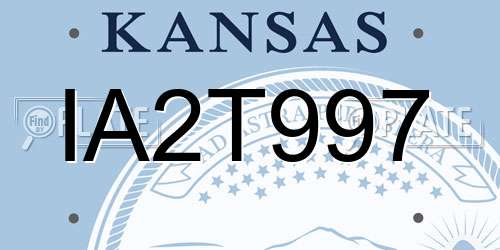 IA2T997 Kansas License Plate