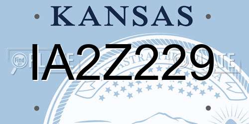 IA2Z229 Kansas License Plate