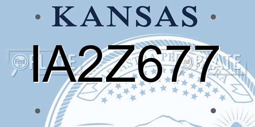 IA2Z677 Kansas License Plate