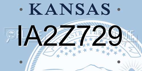 IA2Z729 Kansas License Plate
