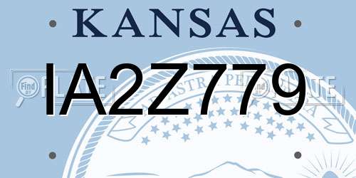 IA2Z779 Kansas License Plate