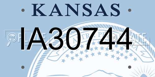 IA30744 Kansas License Plate