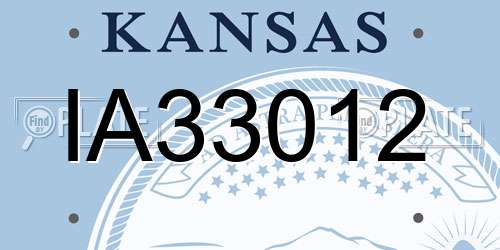 IA33012 Kansas License Plate