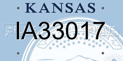IA33017 Kansas License Plate