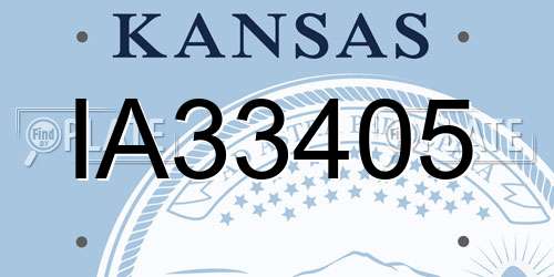 IA33405 Kansas License Plate