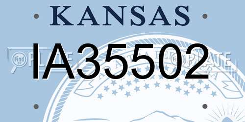 IA35502 Kansas License Plate