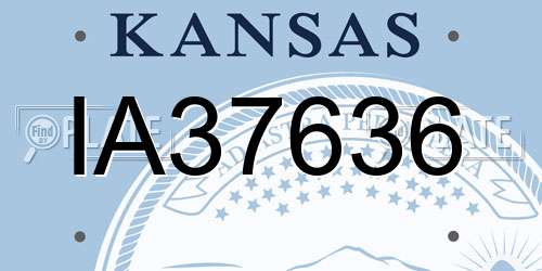 IA37636 Kansas License Plate