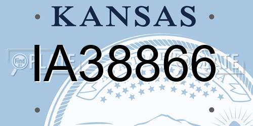 IA38866 Kansas License Plate