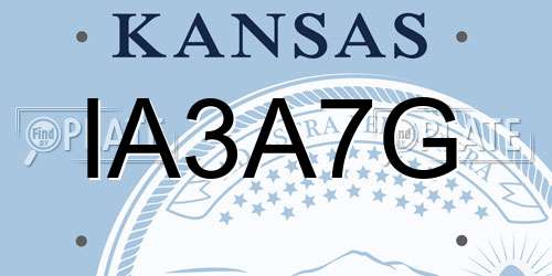 IA3A7G Kansas License Plate