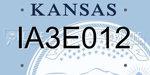 IA3E012 Kansas License Plate