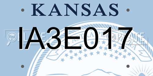 IA3E017 Kansas License Plate