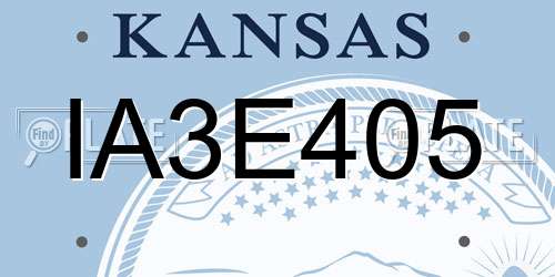 IA3E405 Kansas License Plate