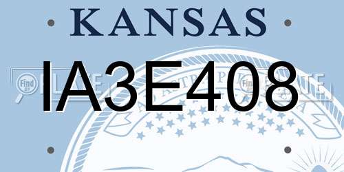 IA3E408 Kansas License Plate