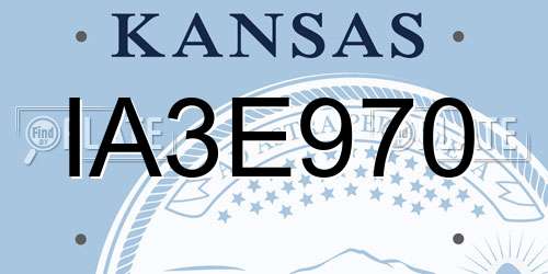 IA3E970 Kansas License Plate