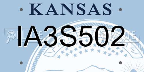 IA3S502 Kansas License Plate