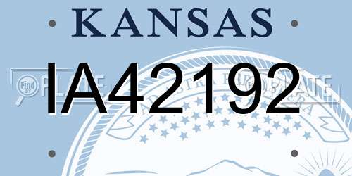 IA42192 Kansas License Plate
