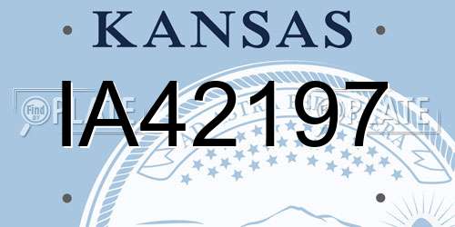 IA42197 Kansas License Plate