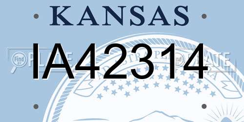 IA42314 Kansas License Plate