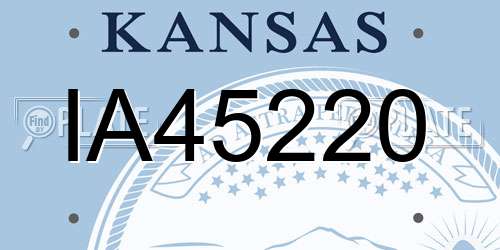 IA45220 Kansas License Plate