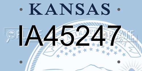IA45247 Kansas License Plate