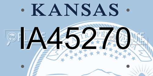 IA45270 Kansas License Plate
