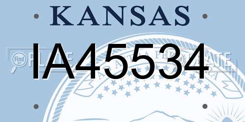 IA45534 Kansas License Plate