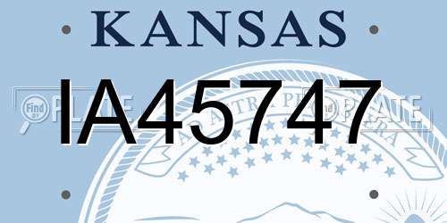 IA45747 Kansas License Plate