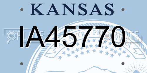 IA45770 Kansas License Plate