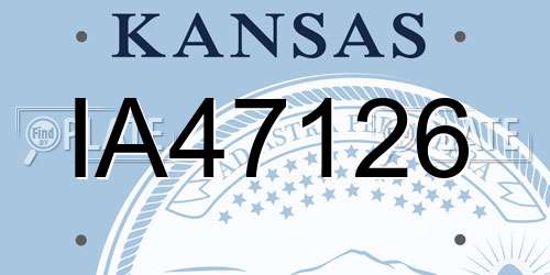 IA47126 Kansas License Plate