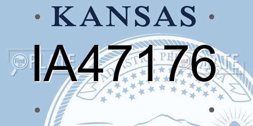 IA47176 Kansas License Plate